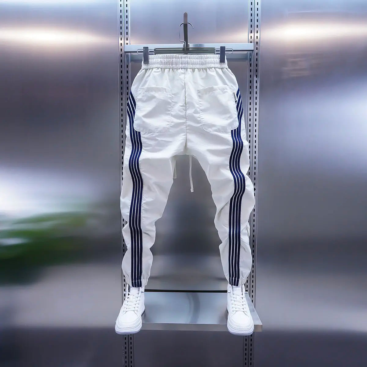 Pantalon à rayures esprit yoga décontracté