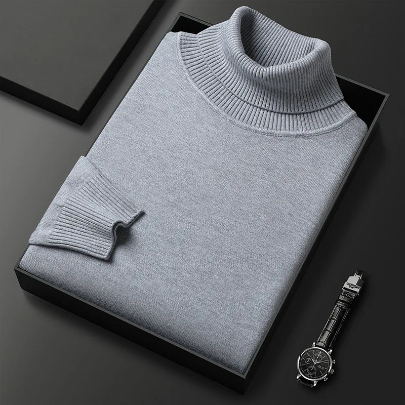 Pull à col haut en maille chaude à la finition soignée homme – Serre-Ponçon