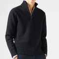 Pull col montant zippé en laine maille fine coupe ajustée homme – Pyla