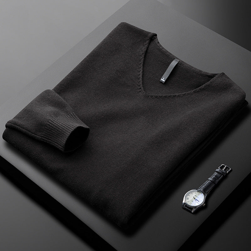 Pull col V en maille fine