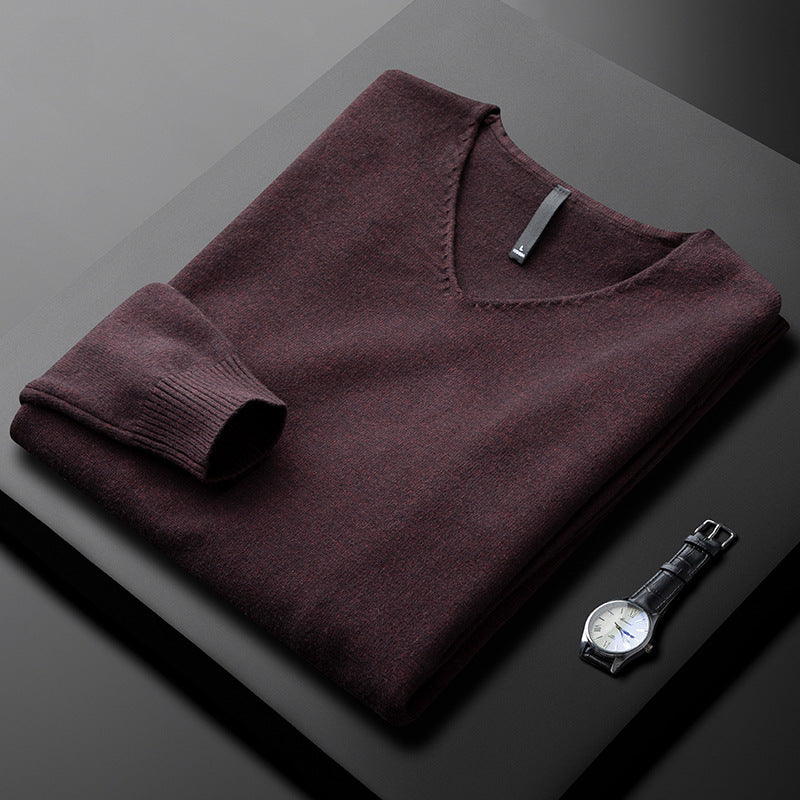 Pull col V en maille fine