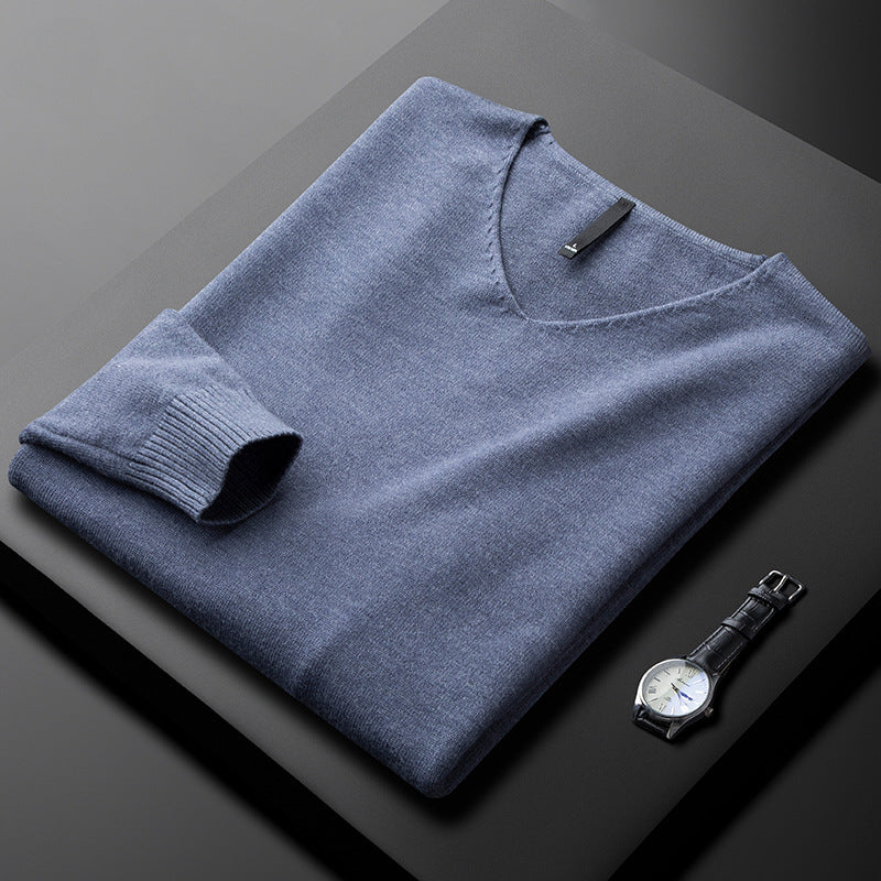 Pull col V en maille fine