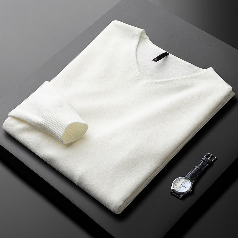 Pull col V en maille fine