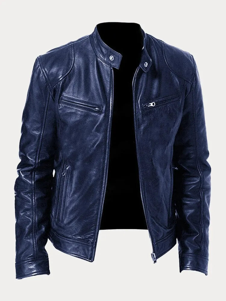 Veste en cuir élégante intemporelle finition soignée homme – Doué
