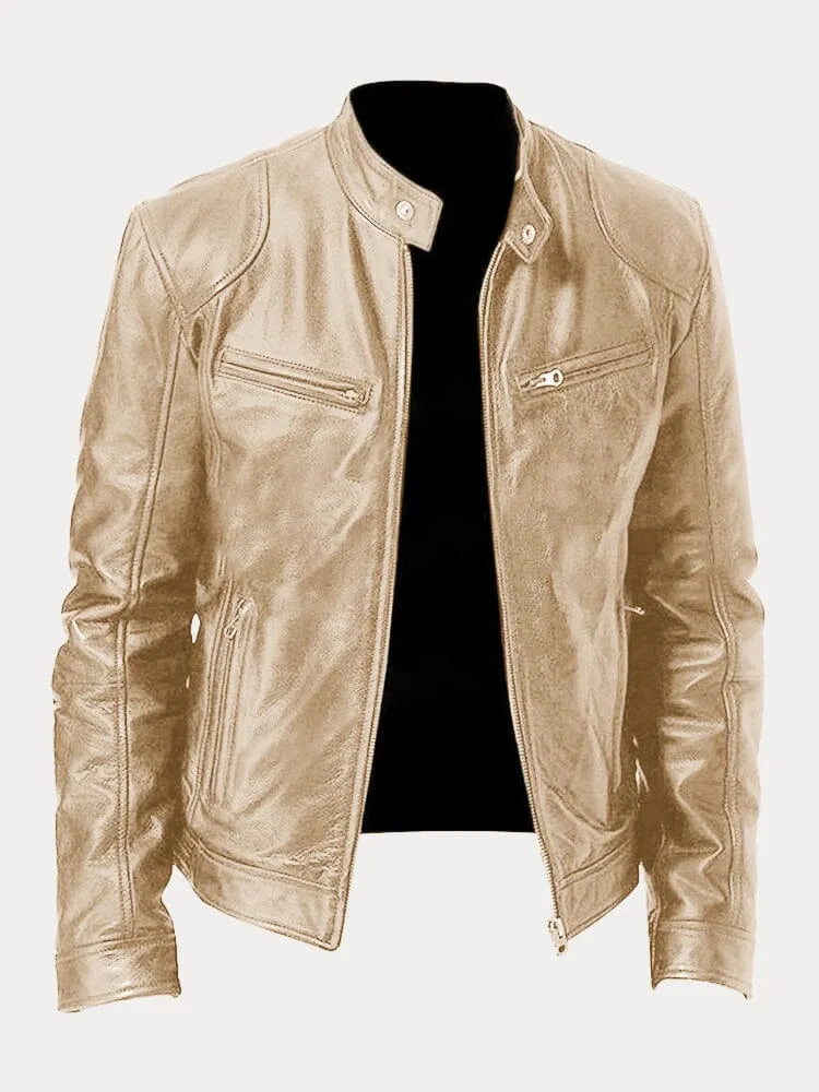 Veste en cuir élégante intemporelle finition soignée homme – Doué