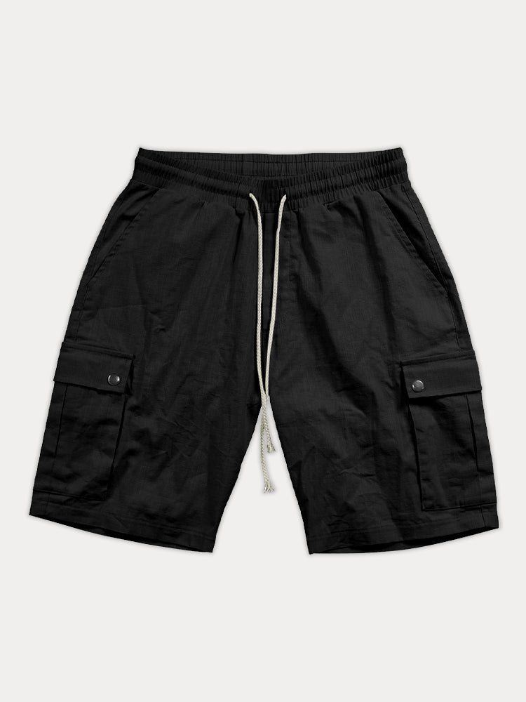 Short cargo multipoches à taille élastique