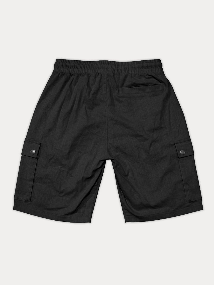 Short cargo multipoches à taille élastique
