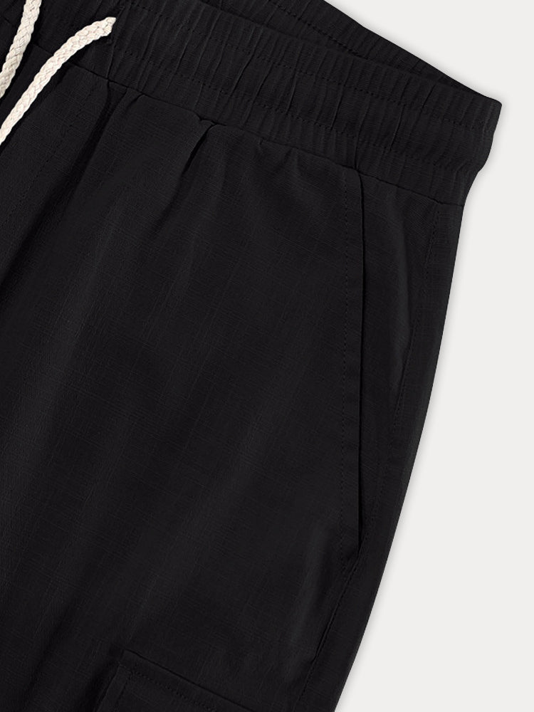 Short cargo multipoches à taille élastique