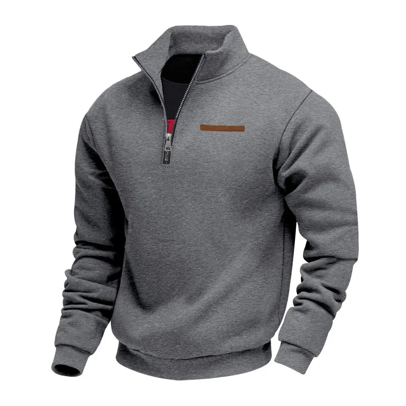 Sweat en polaire douce chaud coupe décontractée homme – Gris Foncé