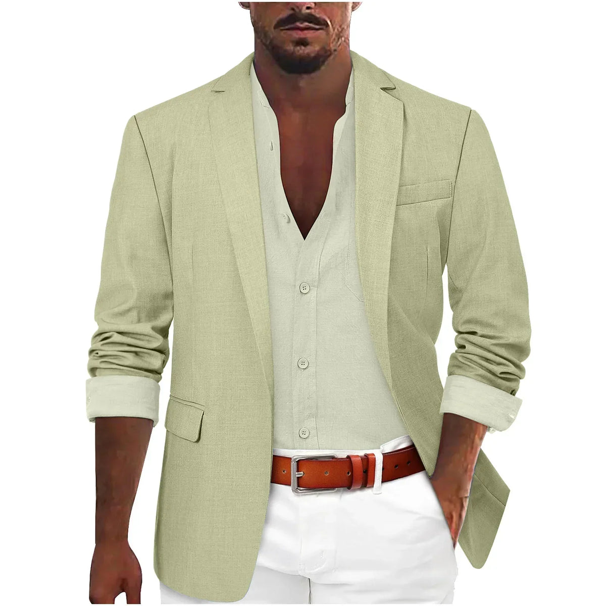 Blazer d'été col cranté poches à rabat