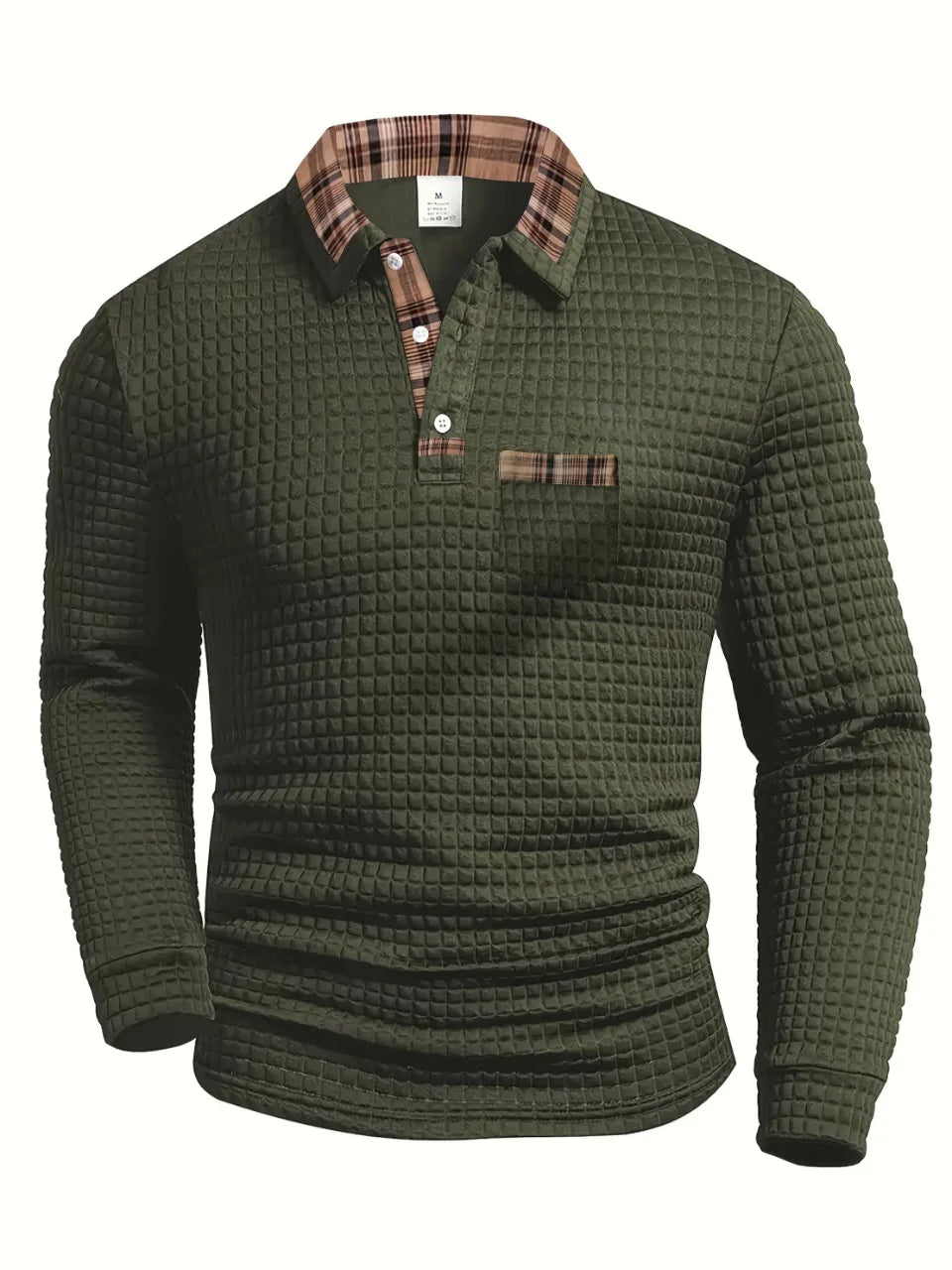 Polo à carreaux col classique motif discret style chic intemporel homme – Ravières