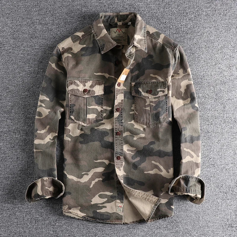 Veste à motif camouflage estompé