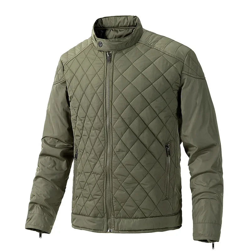 Veste matelassée losanges zippée col montant