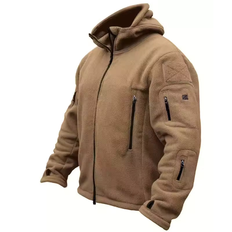 Veste polaire zippée à capuche multipoches