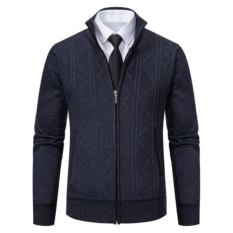 Gilet zippé en maille à col montant
