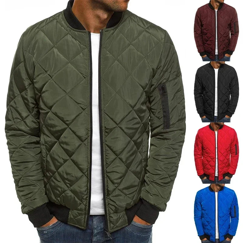 Blouson léger matelassé à losanges zippé