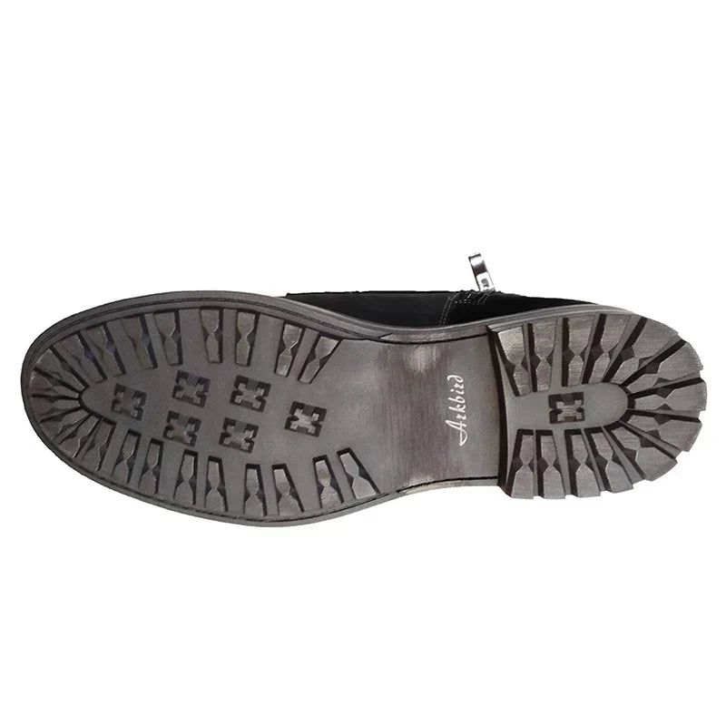 Bottines en cuir lacées à zip latéral semelle robuste homme – Concarneau