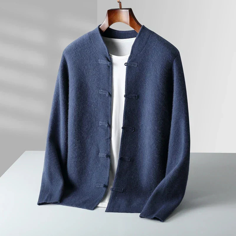 Cardigan boutonné à col montant