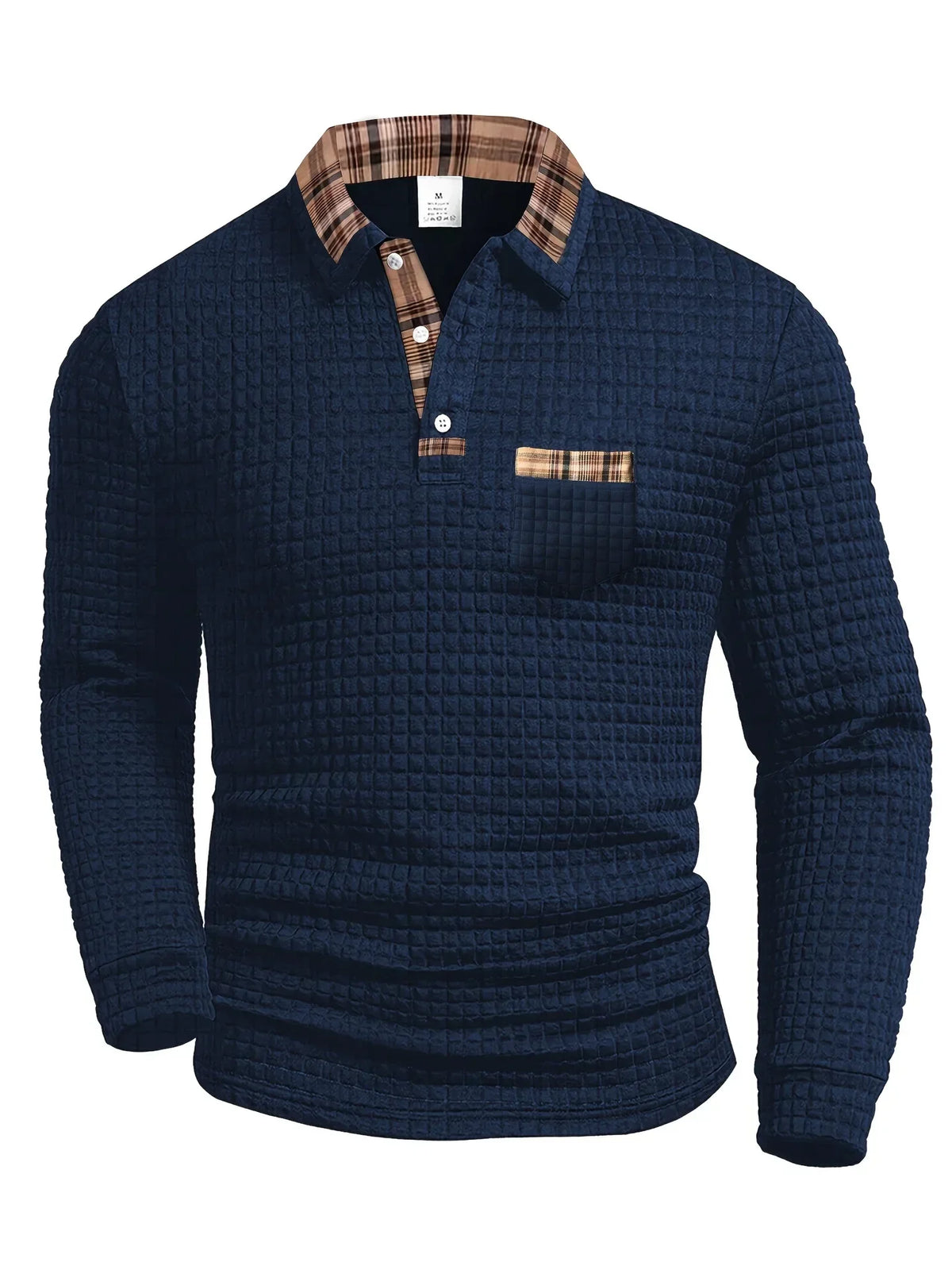Polo à carreaux col classique motif discret style chic intemporel homme – Ravières