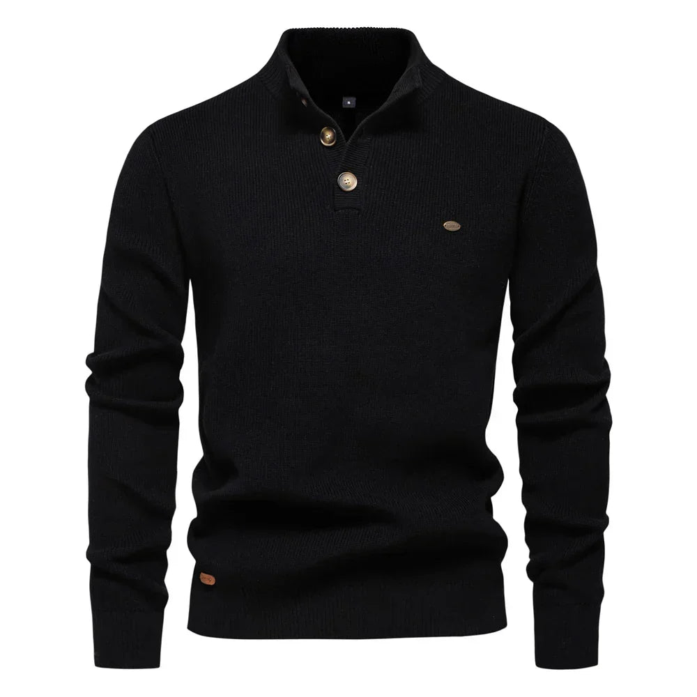 Pull col montant à boutons