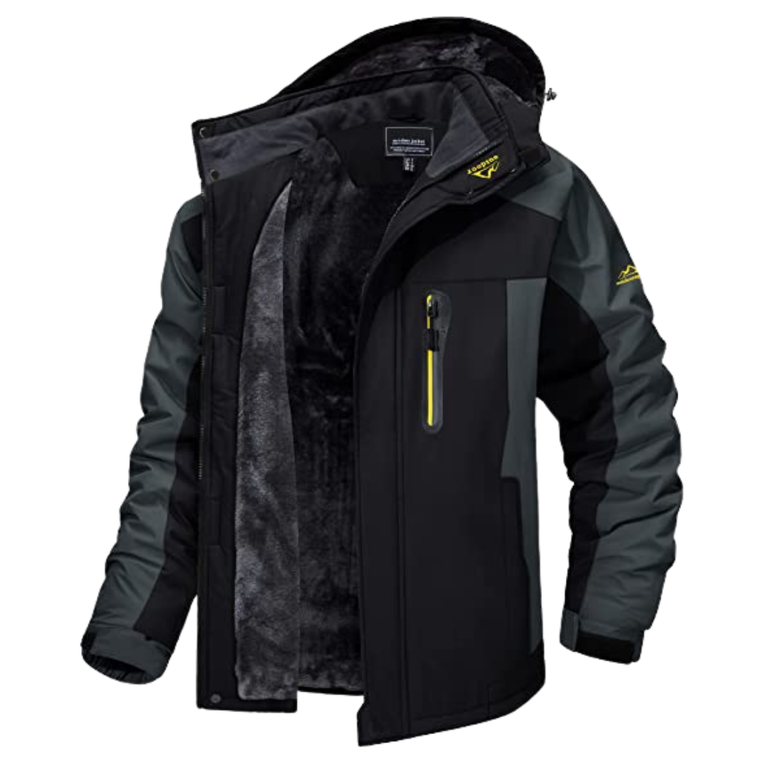 Veste imperméable chaude pour l'hiver capuche zippée homme – Forges