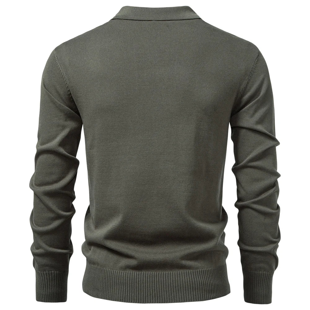 Polo texturé à col zippé