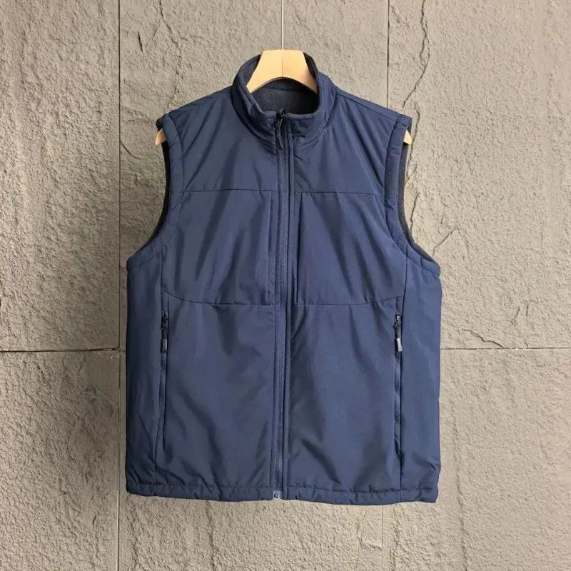 Gilet sans manches zippé à col montant