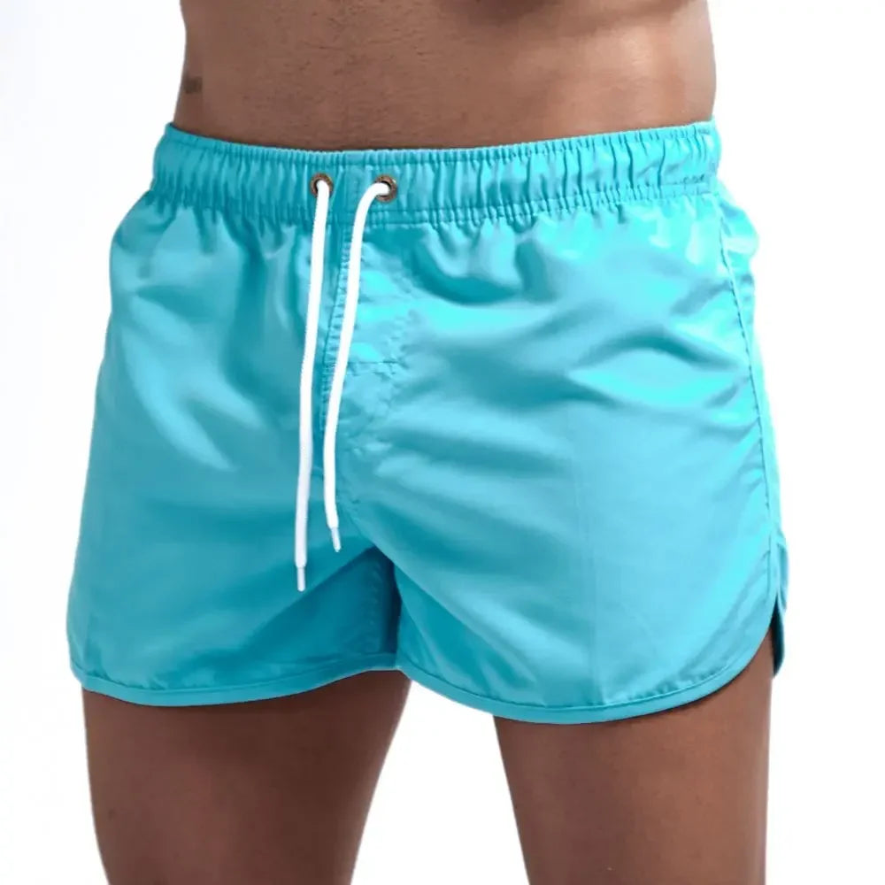 Short de bain court taille cordon