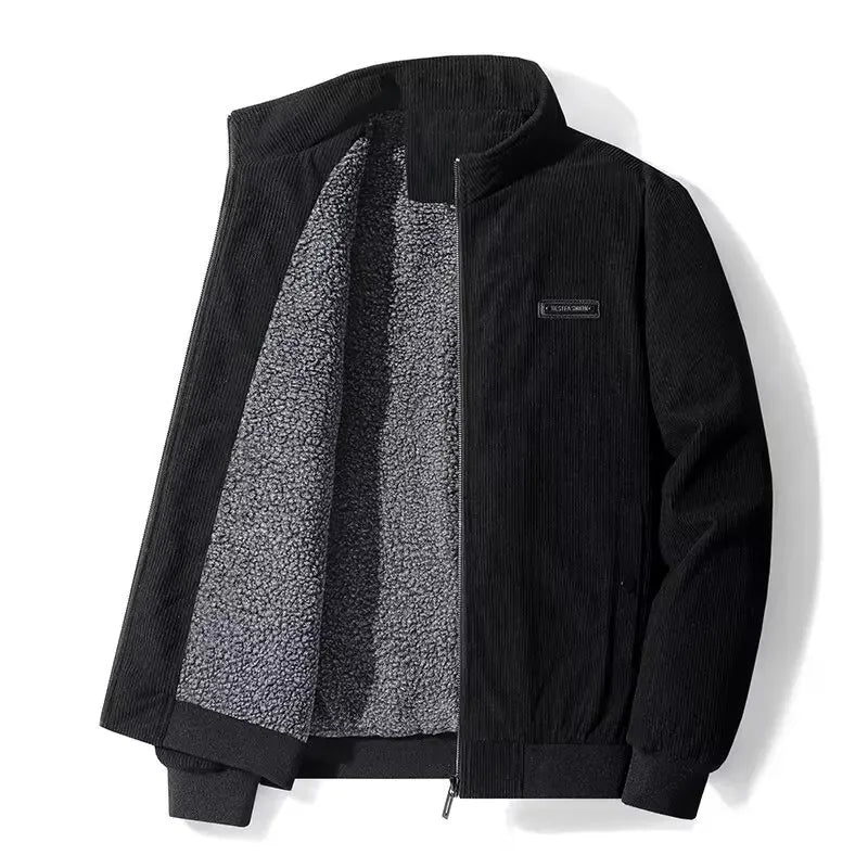 Veste aspect velours côtelé doublée