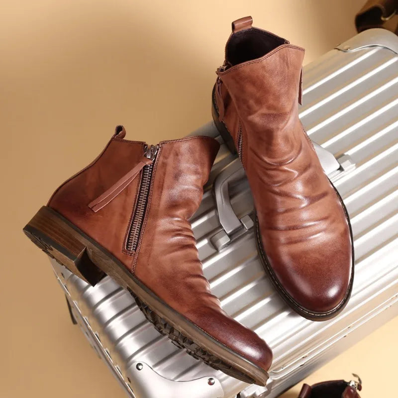 Chaussures de ville effet cuir lisse