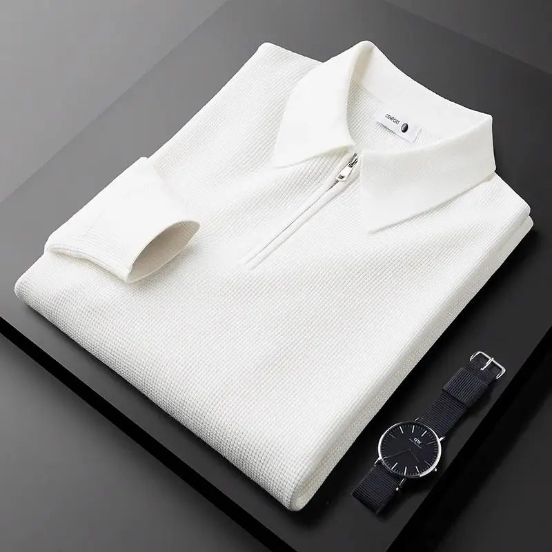 Sweat zippé en maille gaufrée