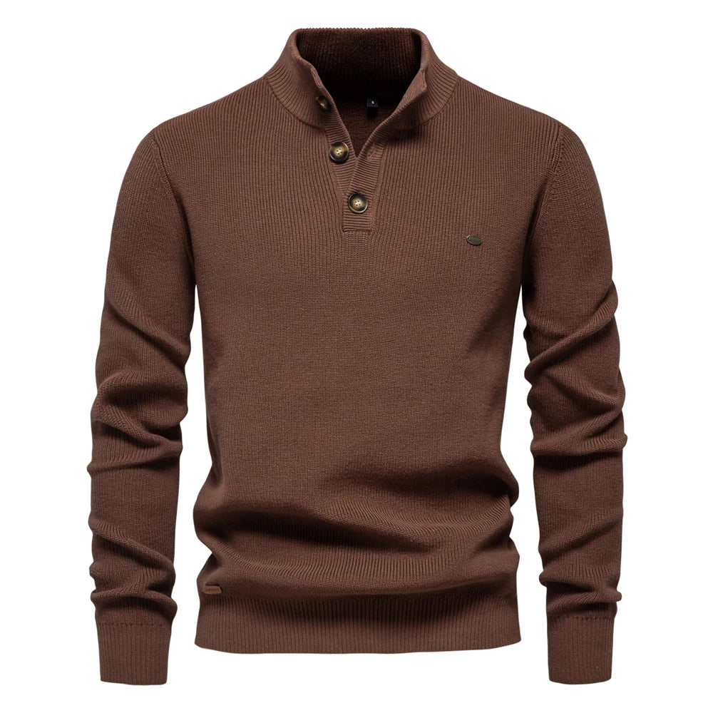 Pull col montant à boutons