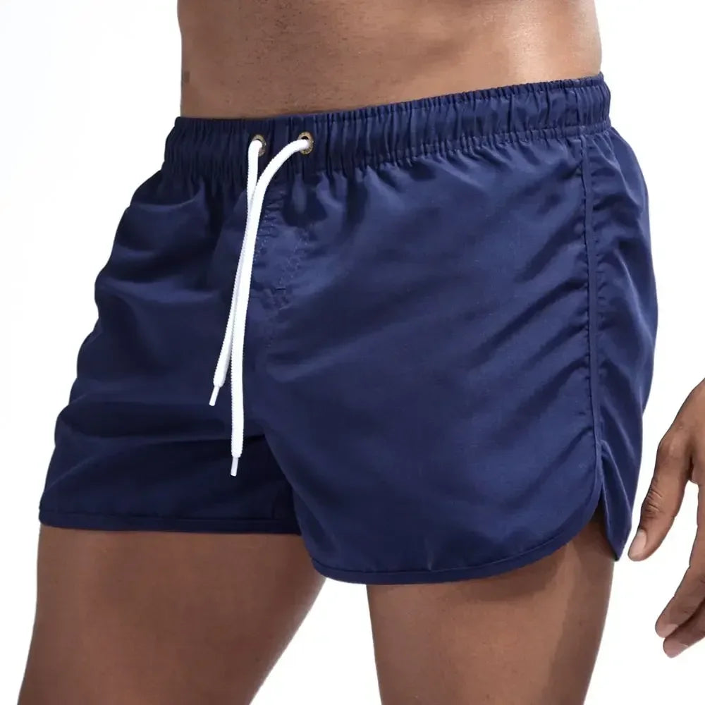 Short de bain court taille cordon