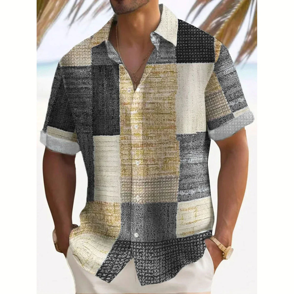 Chemise d'été à motif patchwork