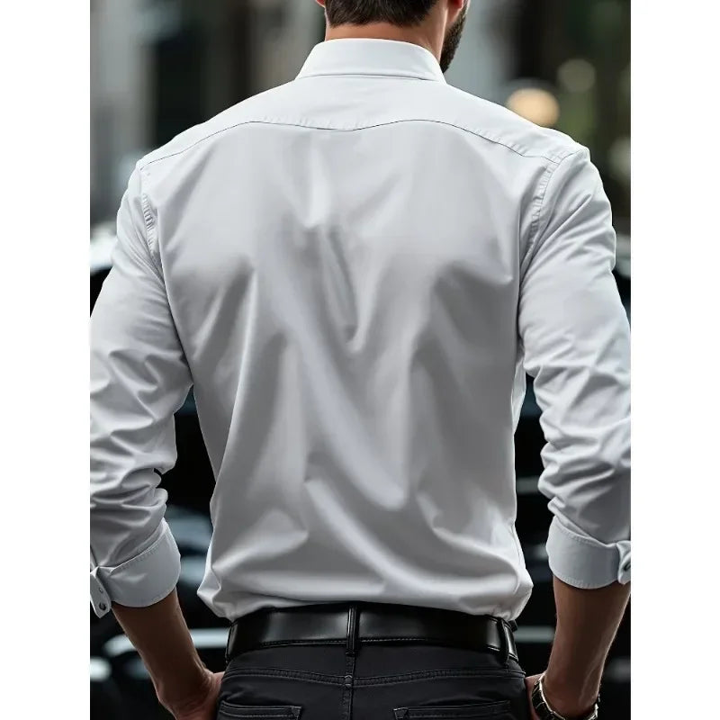 Chemise unie à manches longues