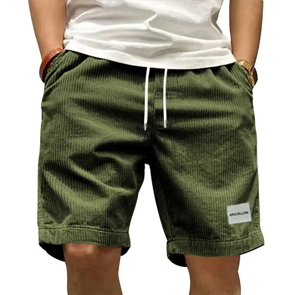 Short en velours côtelé à cordon
