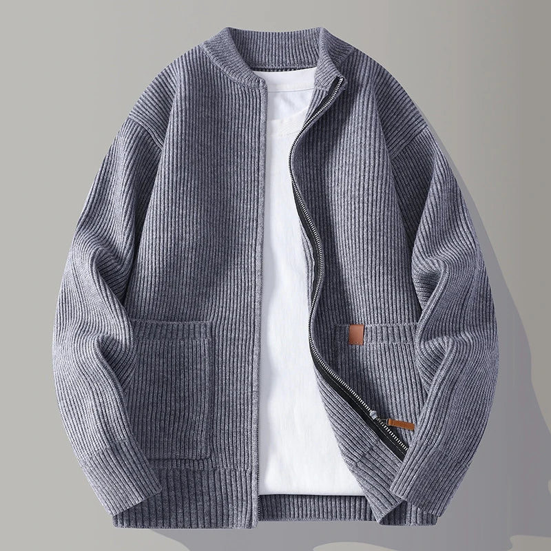 Veste zippée en maille côtelée