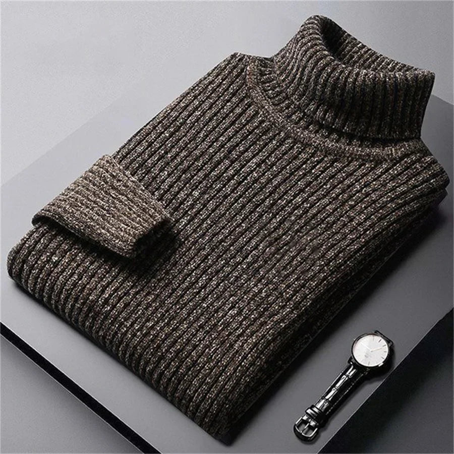 Pull col roulé en maille épaisse