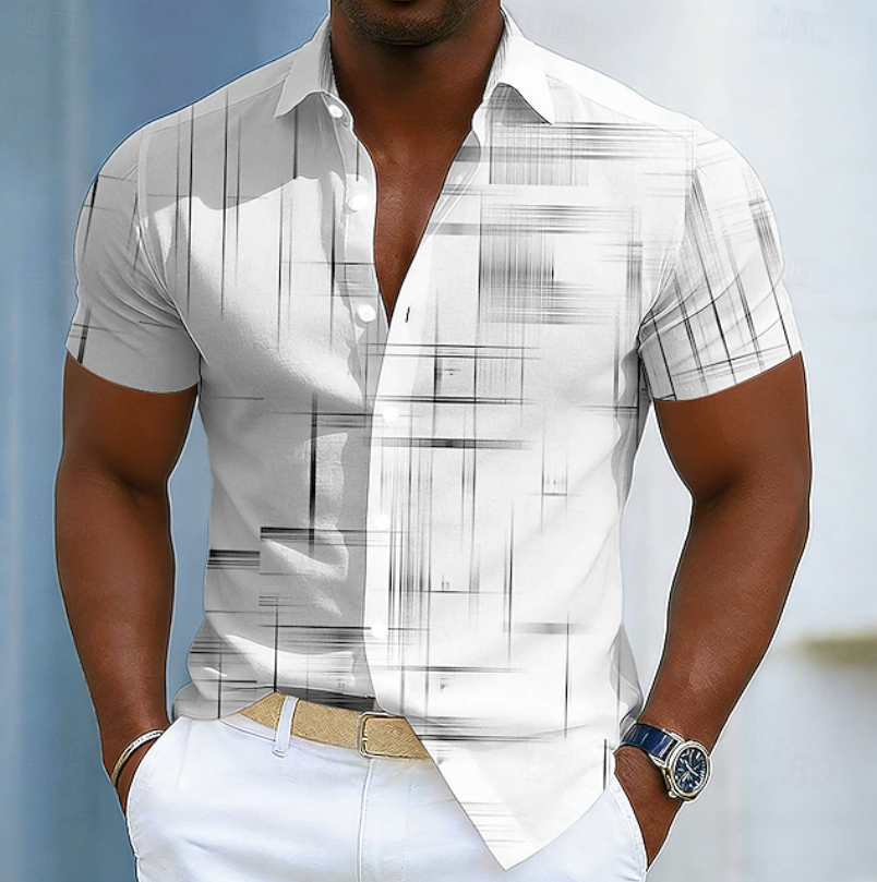 Chemise boutonnée à rayures discrètes