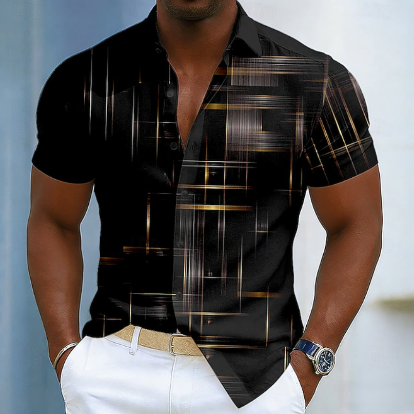 Chemise boutonnée à rayures discrètes