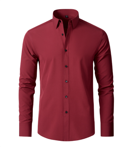 Chemise stretch coupe nette manches longues au style intemporel homme – Lyon