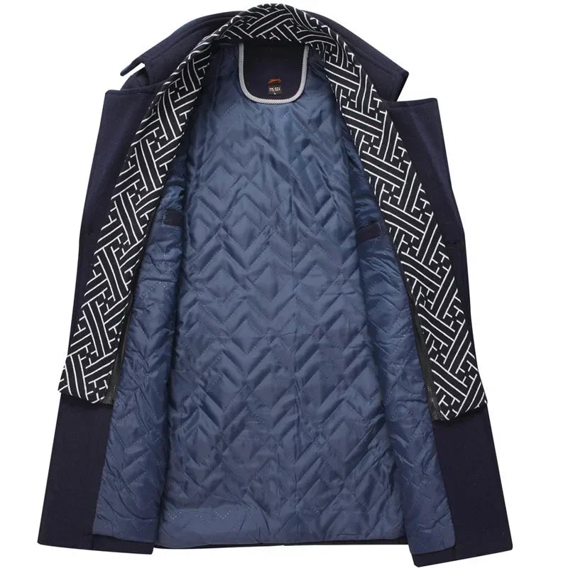 Manteau mi-long aspect lainage avec écharpe