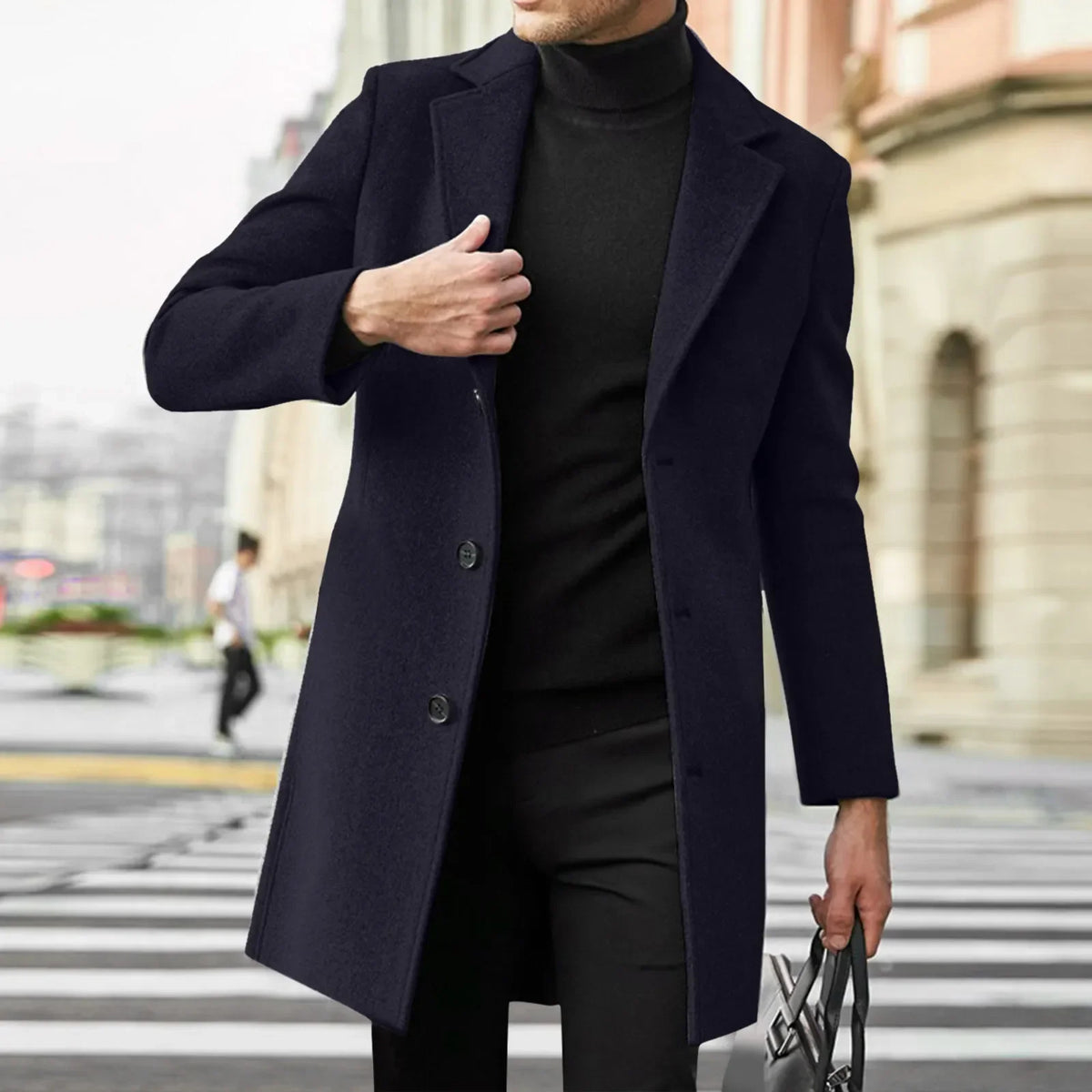 Manteau habillé aspect lainage coupe structurée