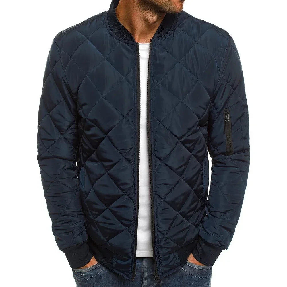 Blouson léger matelassé à losanges zippé