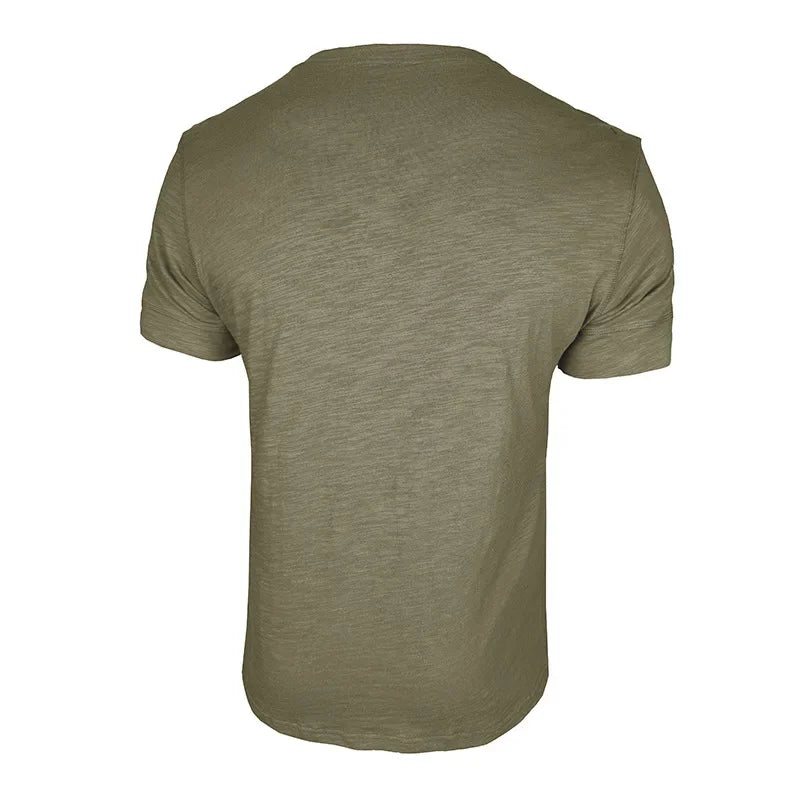 T-shirt col tunisien boutonné