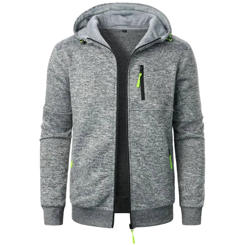 Veste polaire zippée à capuche chinée