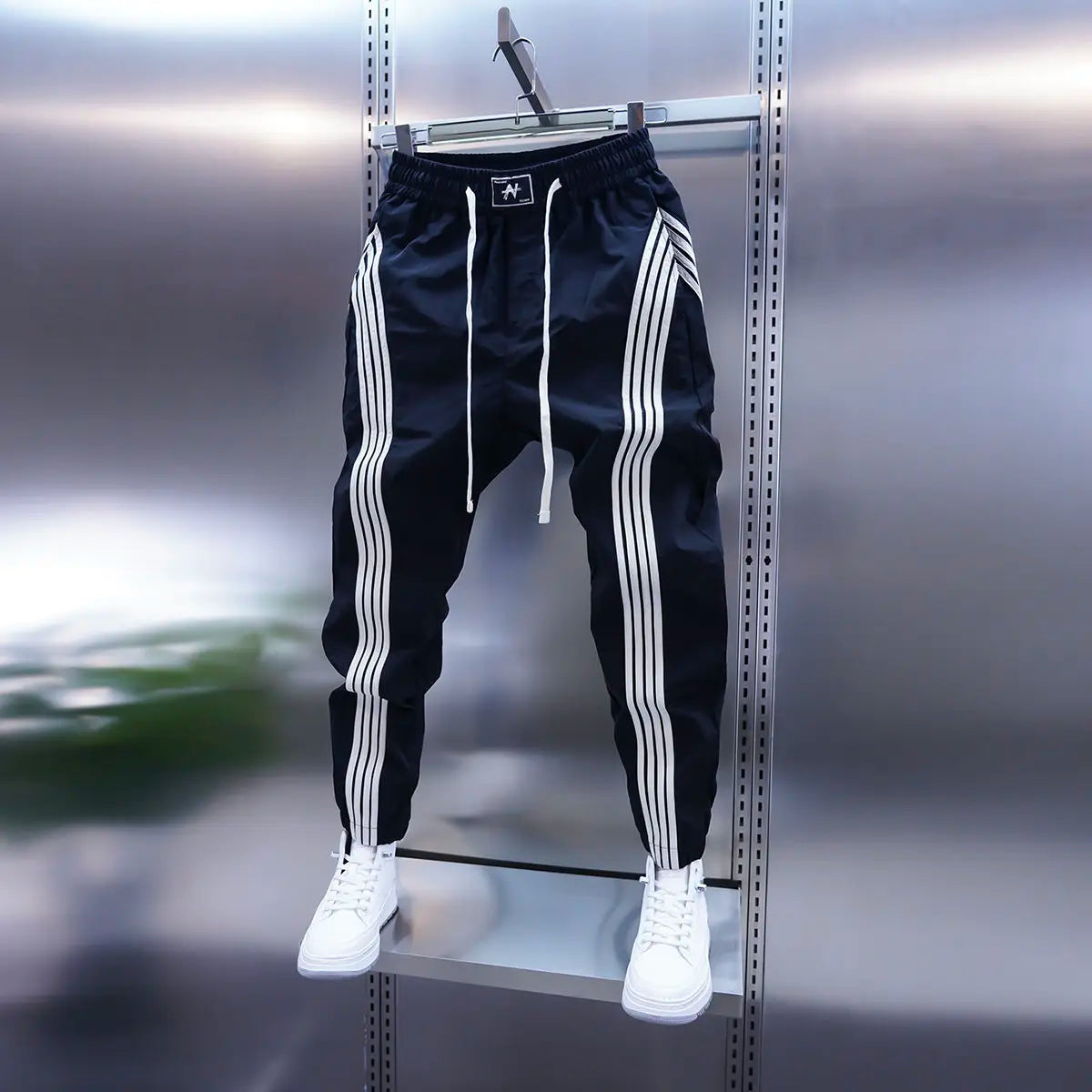 Pantalon à rayures esprit yoga décontracté