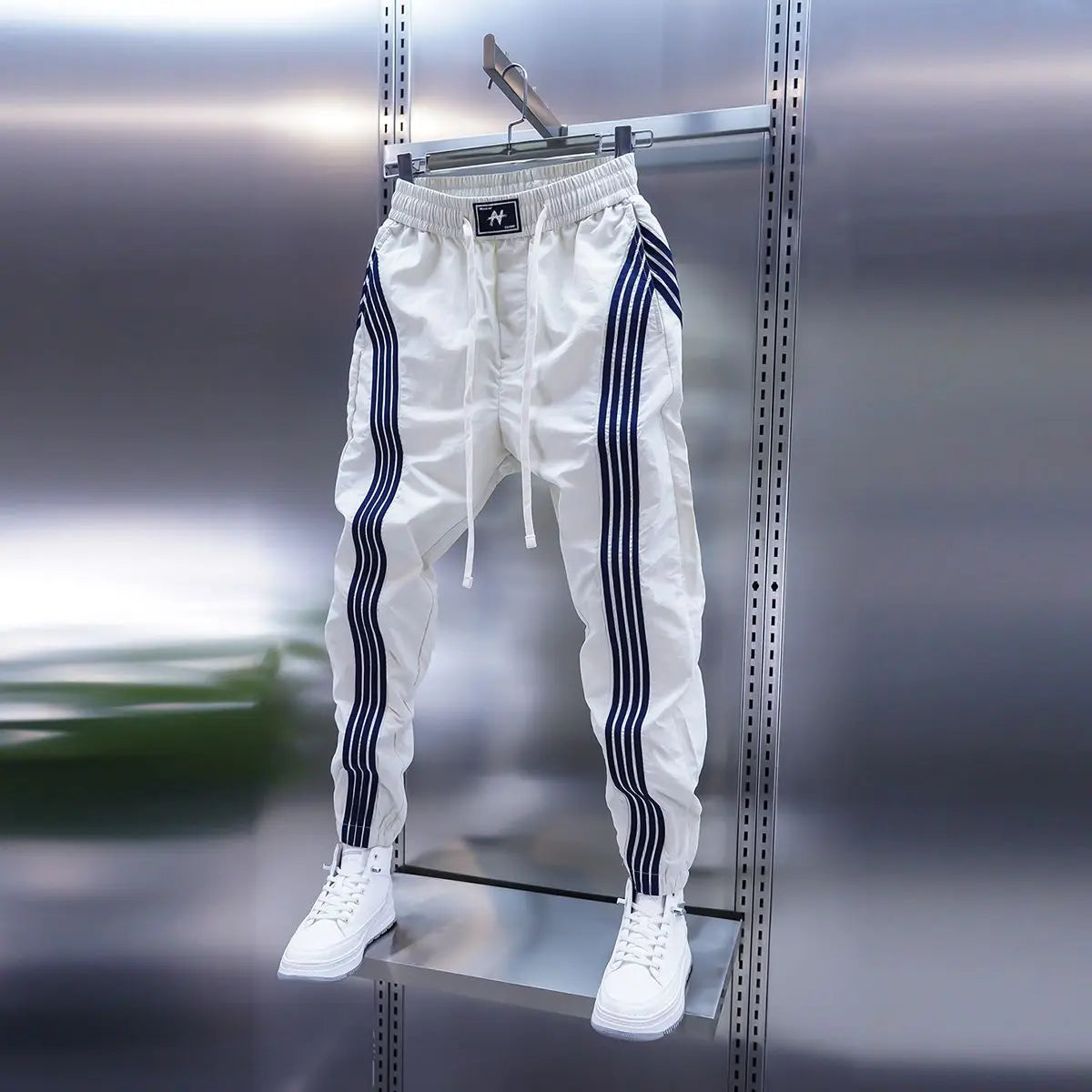 Pantalon à rayures esprit yoga décontracté