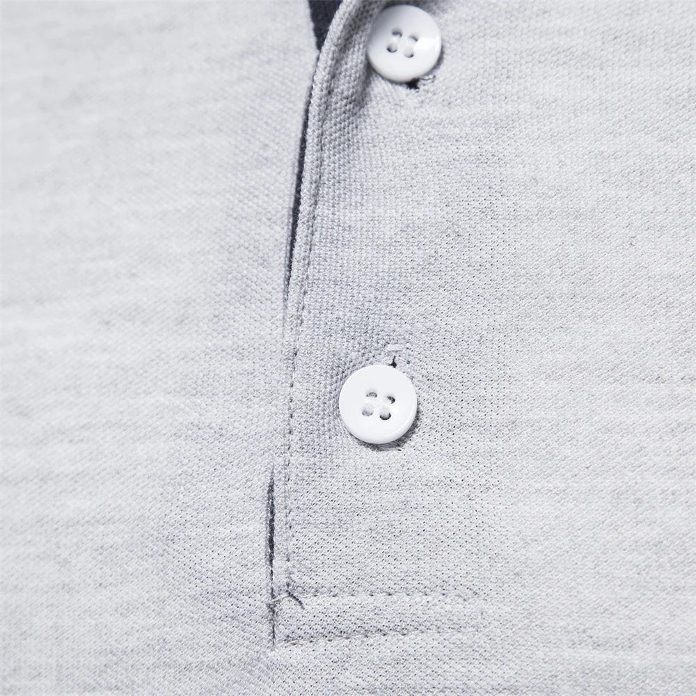 Polo manches longues à patte contrastée