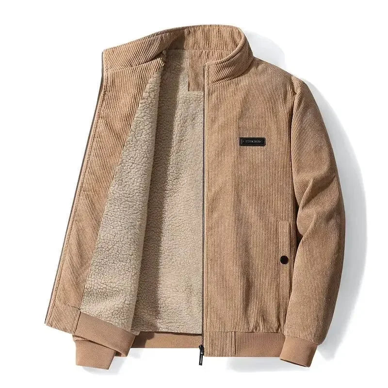 Veste aspect velours côtelé doublée